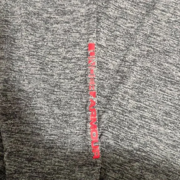 Under Armour Pullover Mens Size 2XL Freedom Tech Hoodie Light Weight Grey Red - Picture 3 of 6